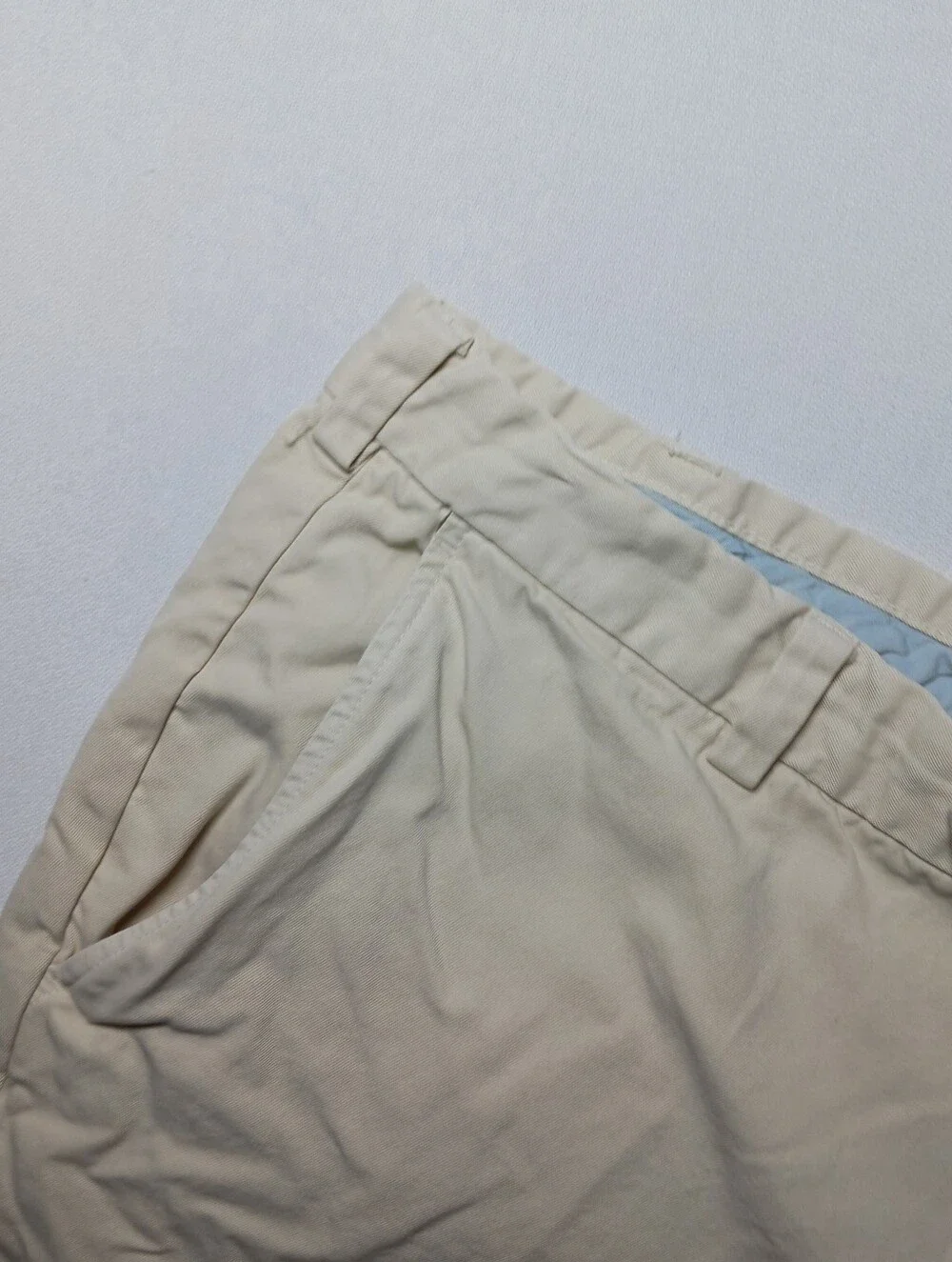 Brooks Brothers Mens Cotton Twill Bermuda Shorts Size 36 Ivory 9.5